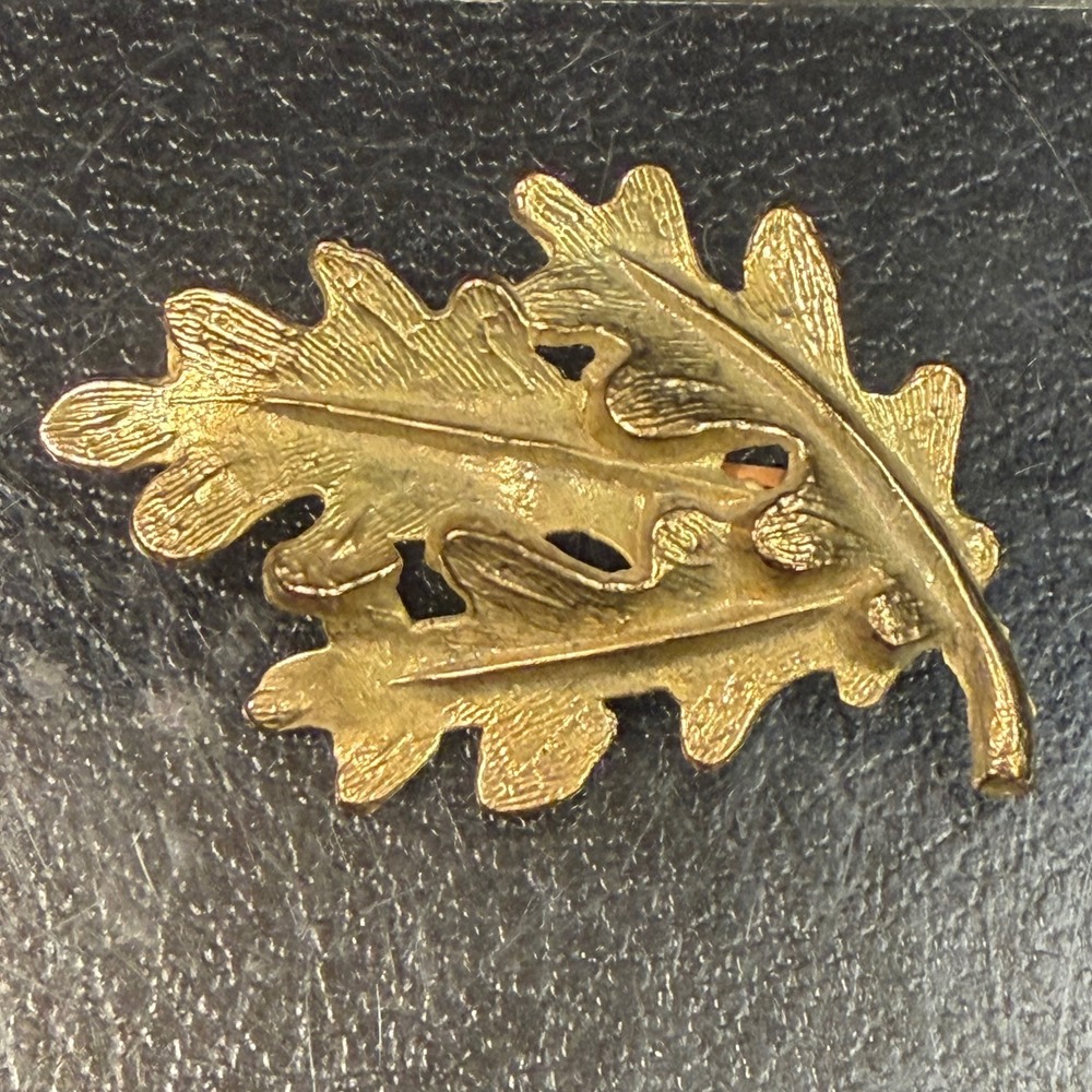 Vintage Gold Tone Oak Leaf Brooch Botanical Nature Inspired Textured Pin